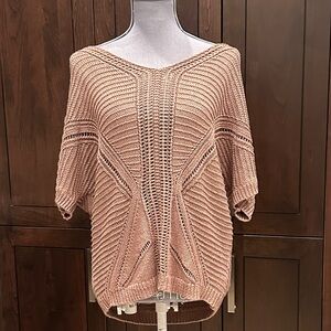 Black Tape_ Women's V-Neck Sweater in Pink